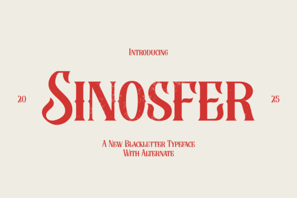 Sinosfer Typeface: A Modern Blackletter for Autumn Branding Projects